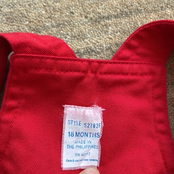Vintage Izod Lacoste red overalls 18 months - Picture 4 of 5